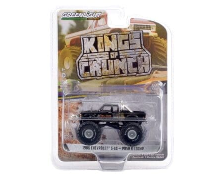 Greenlight 1:64 Kings of Crunch Series 9 - Push N Stomp - 1986 Chevrolet S-10 Extended Cab Monster Truck - Black