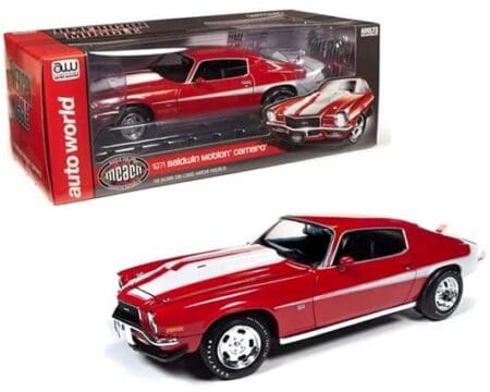 Auto World 1:18 1971 Baldwin Motion Chevrolet Camaro (Red w/ White Stripes) - Muscle Car and Corvette Nationals