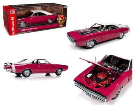 Auto World 1:18 American Muscle - 1970 Dodge Charger R/T SE - Pink