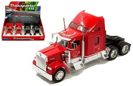 Welly 1:32 Display Tray - Transporter - Kenworth W900 Tractor (black-red)