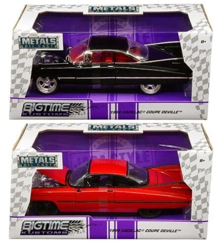 Jada 1:24 W/B - Metals - Bigtime Kustoms - 1959 Cadillac Coupe DeVille Hard Top (Black, Red)