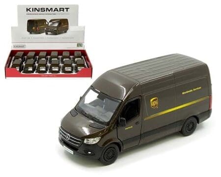 Kinsmart 1:48 Mercedes-Benz Sprinter UPS Edition 5" - Display Tray Set of 12