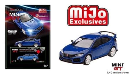MiniT 1:64 2017 Honda Civic Type R (FK8) Modulo (LHD)(Aegean Blue) - MiJo Exclusives