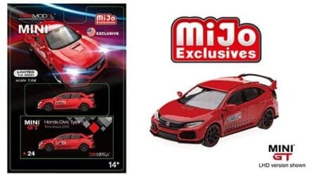 Mini GT 1:64 MiJo 2017 Honda Civic Type R (FK8)(Red) Time Attack Challenge - MiJo Exclusives