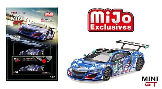 Mini GT 1:64 Acura NSX GT3 #86 "Uncle Sam" 2017 IMSA Watkins Glen USA (Blue with Livery) - MiJo Exclusives