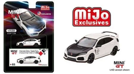 Mini GT 1:64 Honda Civic Type R (FK8) (Championship White with Carbon Kit & TE37 Wheels)(LHD) - MiJo Exclusives