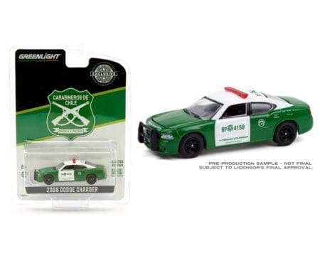 Greenlight 1:64 Hot Pursuit - 2008 Dodge Charger Police - Carabineros de Chile - Green/White