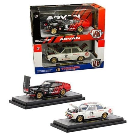M2 Machines 1:24 Auto-Japan - Nissan Fairlady Z432 Advan (Black/Red) & Datsun 510 (White)