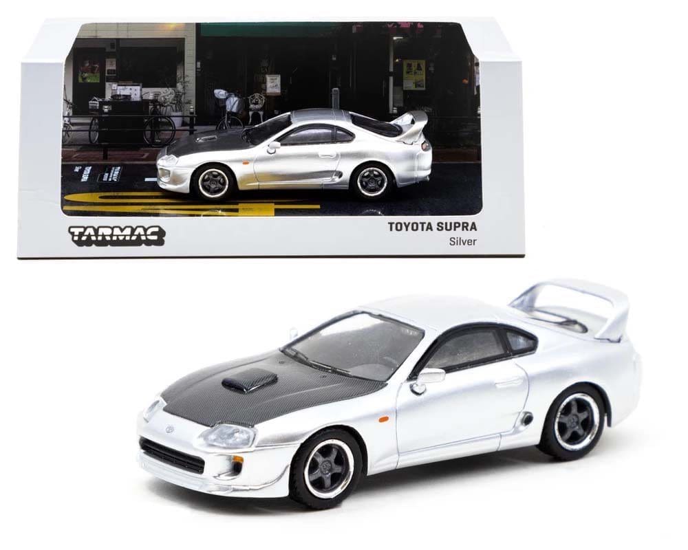 Tarmac Works 1:64 Toyota Supra Silver Hobby64 - M & J Toys Tarmac Works 1:64 Toyota Supra Silver Hobby64 - M & J Toys