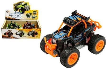 Display Big Wheel World Die Cast 4x4 Quad 7.5" Friction