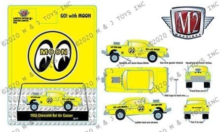 M2 Machines 1:64 Hobby Exclusive 1955 Chevy Bel Air Gasser Mooneyes Equipped Gasser Limited Edition