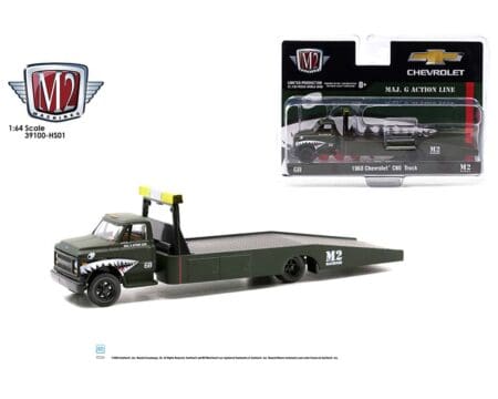 M2 Machines 1:64 1968 Chevrolet C60 Flatbed Truck MAJ. G Action Line - Auto-Haulers Hobby Exclusive