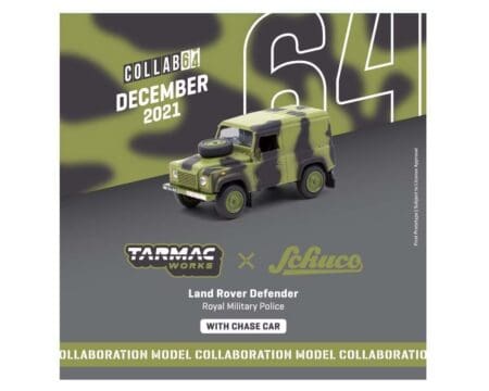 Tarmac Works x Schuco 1:64 Land Rover Defender Royal Military Police - Collab64 - Image 2