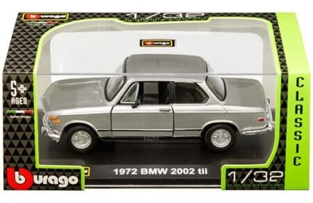 Bburago 1:32 Plastic Case - Classic - 1972 BMW 2002TII Silver