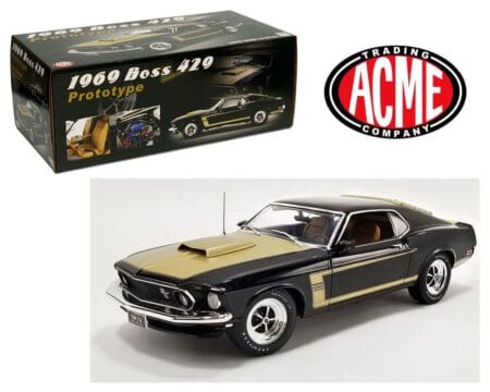 ACME 1:18 1969 Ford Mustang Boss 429 Prototype (Black/Gold)