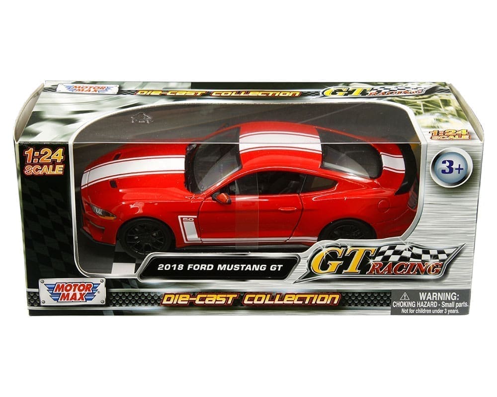 Motormax 1:24 2018 Ford Mustang GT - Red with white stripes - GT