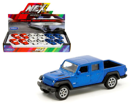 Welly 3" 2020 Jeep Gladiator - Blue Orange White - Display Tray Set of 12