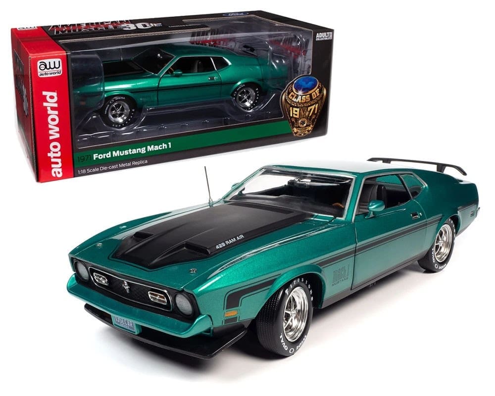 Auto World 1:18 1971 Ford Mustang Mach 1 (Grabber Green Metallic