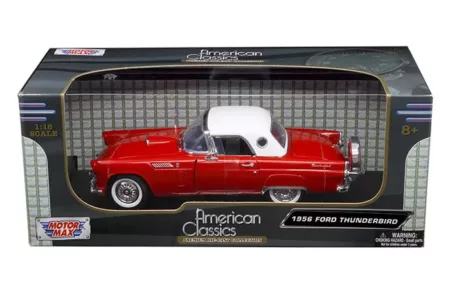 Motormax 1:18 American Classics - 1956 Ford Thunder Bird 2 Tone Red with White Top