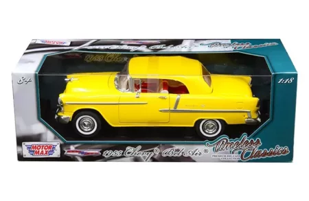Motormax 1:18 Timeless Classics 1955 Chevrolet Bel Air Solft Top Convertible Yellow