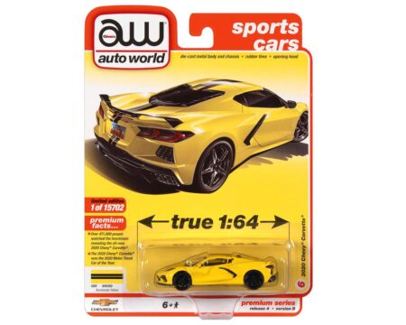 Auto World 1:64 2020 Chevrolet Corvette (Yellow with Black Stripes) - Sport Car
