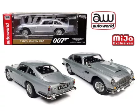Auto World 1:18 MiJo Exclusives James Bond 007 "No Time To Die" Aston Martin DB5 Damaged with Bullet Holes Limited 1,200 Pieces