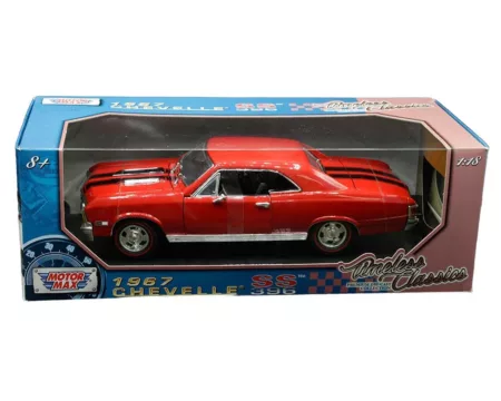 Motormax 1:18 1967 Chevrolet Chevelle SS 396 (Red with black stripes) - Timeless Classics