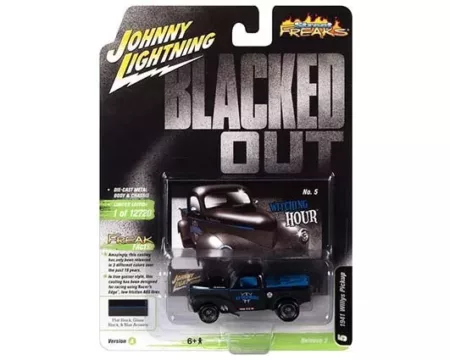 Johnny Lightning 1:64 Street Freaks 2021 Release 3 - 1941 Willys Gasser Pickup Blacked Out Solid Pack