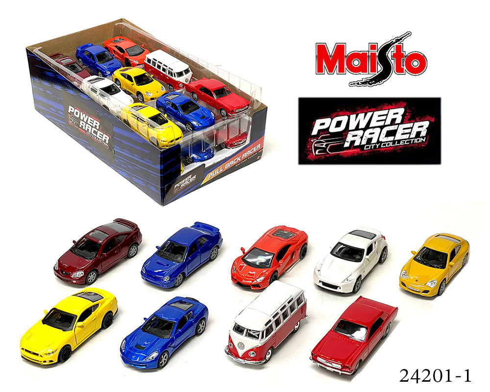 Maisto 4.75 Power Racer Pullback Action Assortment 1