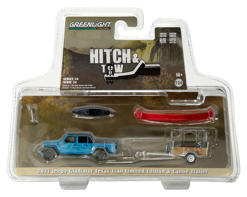 ミニカー Greenlight 1/64 HITCH & TOW Greenlight 1:64 Hitch & Tow Series 24 - 2021 Jeep Gladiator Texas