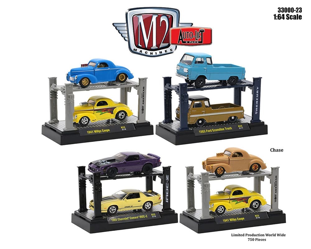 M2 Machines 164 AutoLifts 2Pack with 2 Cars Release 23 Assortment