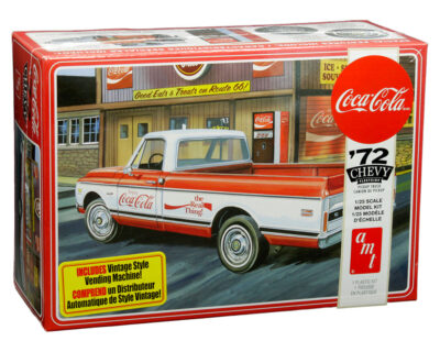 amt coca cola 1972 chevy fleetside pickup with vending machine and crates