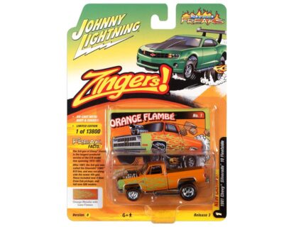 johnny lightning 1:64 scale orange 1981 Chevy Silverado Fleetside