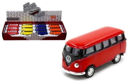 Kinsmart 2.5" 1962 Volkswagen Samba Classical Bus 1:64 - Display Tray Set of 12