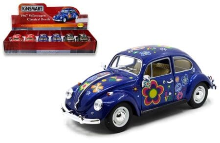 Kinsmart 1:24 1967 Volkswagen Beetle with print Flowers 7"