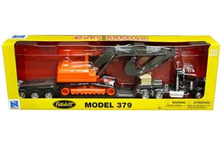 New Ray 1:32 Peterbilt 379 with Backhoe - Long Haul Truckers