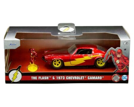 Jada 1:32 1973 Chevrolet Camaro and The Flash Figure - DC Comics - Hollywood Rides