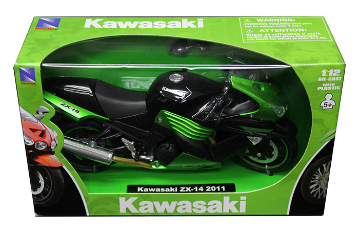 New Ray 1:12 2011 Kawasaki ZX-14 (Green/Black) - Motorcycles