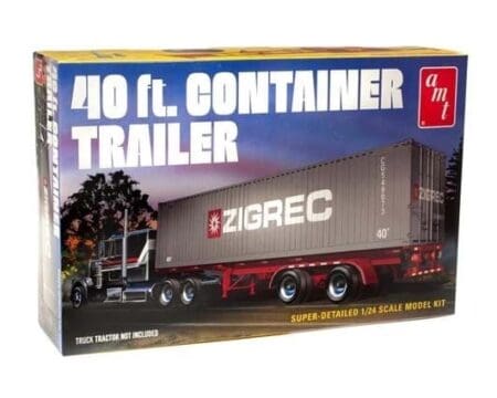 AMT Model Kit 1:24 40 ft. Container Trailer Zigrec