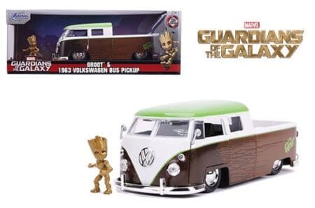 Jada 1:24 Guardians of the Galaxy Groot & 1963 Volkswagen Bus Pickup - Marvel Avenger