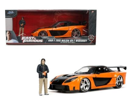 Jada 1:24 1995 Mazda RX-7 Widebody With Han Figure Tokyo Drift - Fast & Furious - Hollywood Rides