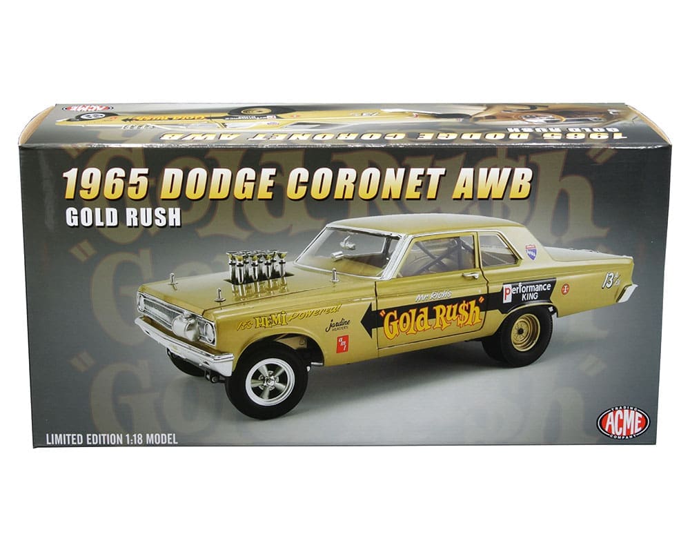 ACME 1:18 1965 Dodge Coronet AWB Gold Rush (Gold) Limited Edition 1 of 696  Pieces