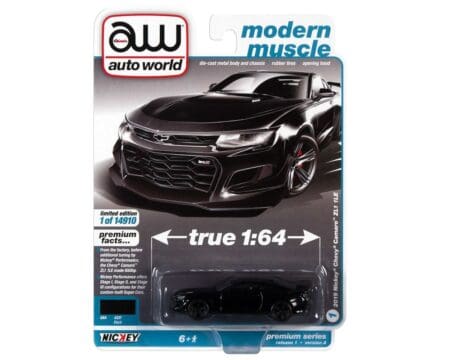 Auto World 1:64 2019 Chevrolet Camaro ZL1 1LE Nickey (Black) - Premium 2022 Release 1 Version A - Solid Pack
