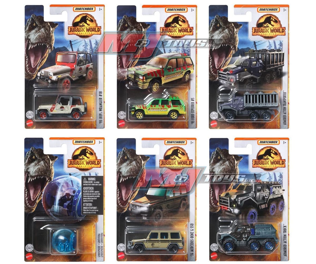 Matchbox 164 Jurassic World Vehicles 2022 Assortment M Case M & J