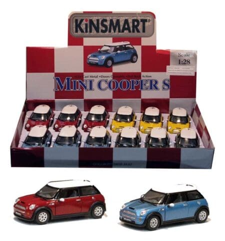Kinsmart 1:28 Mini Cooper Sport Rally 4.9" - Display Tray Set of 12