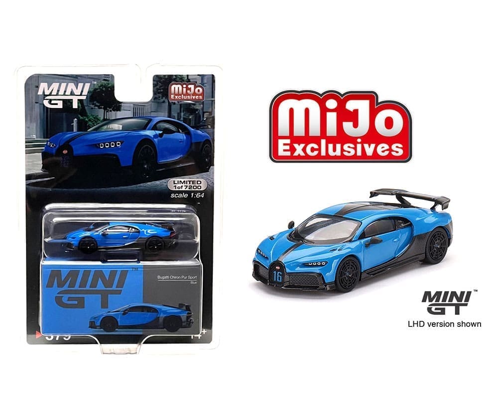 Mini GT 164 Bugatti Chiron Pur Sport Blue Limited Edition Mijo