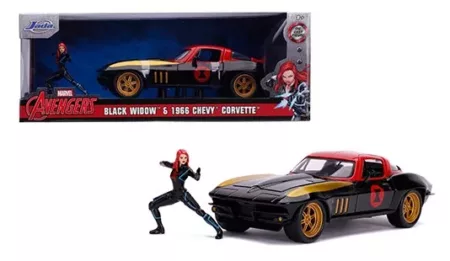 Jada 1:24 Black Widow & 1966 Chevrolet Corvette - Marvel Avengers
