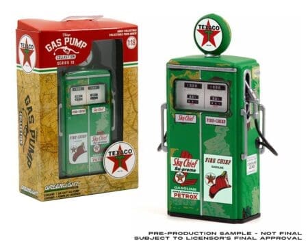 Greenlight 1:18 Vintage Gas Pumps Series 10 - 1954 Tokheim 350 Twin Gas Pump Texaco Fire Chief Sky Chief Supreme Unrestored
