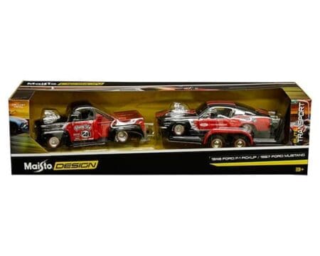 Maisto 1:24 1948 Ford F1 Truck with Tow Truck and 1967 Mustang - Design Elite Transport