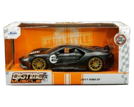 Jada 1:24 2017 Ford GT (Matte Black with Silver Stripes) - Bigtime Muscle